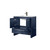 Lexora Lafarre 36 inch W x 20 in D Navy Blue Bath Vanity Cabinet, White Quartz Top and Gun Metal Faucet Set - LVLF36SNB203