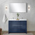 Lexora Lafarre 48 inch W x 20 in D Navy Blue Double Sink Vanity Cabinet and White Quartz Top - LVLF48DNB200