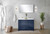 Lexora Lafarre 48 inch W x 20 in D Navy Blue Double Sink Vanity Cabinet and White Quartz Top - LVLF48DNB200