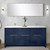 Lexora Lafarre 72 inch W x 20 in D Navy Blue Double Sink Vanity Cabinet and White Quartz Top - LVLF72DNB200