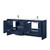 Lexora Lafarre 80 inch W x 20 in D Navy Blue Double Sink Vanity Cabinet, White Quartz Top and Chrome Faucet Set - LVLF80DNB201
