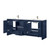 Lexora Lafarre 80 inch W x 20 in D Navy Blue Double Sink Vanity Cabinet, White Quartz Top and Brushed Nickel Faucet Set - LVLF80DNB202