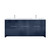 Lexora Lafarre 80 inch W x 20 in D Navy Blue Double Sink Vanity Cabinet, Cultured Marble Top and Chrome Faucet Set - LVLF80DNB301