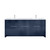 Lexora Lafarre 80 inch W x 20 in D Navy Blue Double Sink Vanity Cabinet, Cultured Marble Top and Brushed Nickel Faucet Set - LVLF80DNB302