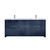 Lexora Lafarre 80 inch W x 20 in D Navy Blue Double Sink Vanity Cabinet, Cultured Marble Top and Gun Metal Faucet Set - LVLF80DNB303