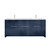 Lexora Lafarre 80 inch W x 20 in D Navy Blue Double Sink Vanity Cabinet, Cultured Marble Top and Rose Gold Faucet Set - LVLF80DNB304