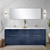Lexora Lafarre 80 inch W x 20 in D Navy Blue Double Sink Vanity Cabinet, Cultured Marble Top and Rose Gold Faucet Set - LVLF80DNB304