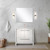 Lexora Lafarre 36 inch W x 20 in D White Bath Vanity Cabinet, Cultured Marble Top and Rose Gold Faucet Set - LVLF36SW304