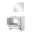 Lexora Lafarre 36 inch W x 20 in D White Bath Vanity Cabinet, Cultured Marble Top and 28 in Mirror - LVLF36SW310