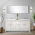 Lexora Lafarre 72 inch W x 20 in D White Double Sink Vanity Cabinet and Cultured Marble Top - LVLF72DW300