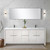 Lexora Lafarre 80 inch W x 20 in D White Double Sink Vanity Cabinet, Cultured Marble Top and Gun Metal Faucet Set - LVLF80DW303