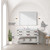 Lexora Norwalk 48 inch W White Oak Vanity Cabinet, White Quartz Top, Faucet Set, and 46 in Mirror - LVN48SM211
