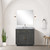 Lexora Abbey 36 inch W Black Oak Vanity Cabinet Carrara Marble Countertop, 34 in Mirror and Faucet Set - LVA36SJ111