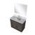Lexora Abbey 36 inch W Brown Oak Vanity Cabinet Carrara Marble Countertop, 34 in Mirror and Faucet Set - LVA36SK111