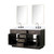 Lexora Abbey 60 inch W Brown Oak Double Sink Vanity Cabinet, White Quartz Top, Faucet Set, and 28 in Mirrors - LVA60DK211
