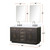 Lexora Abbey 60 inch W Brown Oak Double Sink Vanity Cabinet, Cultured Marble Top, Faucet Set, and 28 in Mirrors - LVA60DK311