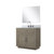 Lexora Abbey 36 inch W Grey Oak Vanity Cabinet Carrara Marble Countertop, 34 in Mirror and Faucet Set - LVA36SR111
