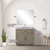 Lexora Abbey 36 inch W Grey Oak Vanity Cabinet Carrara Marble Countertop, 34 in Mirror and Faucet Set - LVA36SR111