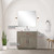 Lexora Abbey 36 inch W Grey Oak Vanity Cabinet Cultured Marble Countertop, 34 in Mirror and Faucet Set - LVA36SR311
