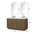 Lexora Abbey 60 inch W Grey Oak Double Sink Vanity Cabinet, White Quartz Top, Faucet Set, and 28 in Mirrors - LVA60DR211