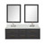 Lexora Castor 60 inch W Black Double Sink Wall Hung Vanity Cabinet, Cultured Marble Top, Faucet Set, and 28 in Mirrors - LVC60DL311