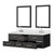 Lexora Castor 60 inch W Black Double Sink Wall Hung Vanity Cabinet, Cultured Marble Top, Faucet Set, and 28 in Mirrors - LVC60DL311