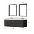 Lexora Castor 60 inch W Black Double Sink Wall Hung Vanity Cabinet, Cultured Marble Top, Faucet Set, and 28 in Mirrors - LVC60DL311