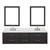 Lexora Castor 72 inch W Black Double Sink Wall Hung Vanity Cabinet, White Quartz Top, Faucet Set, and 34 in Mirrors - LVC72DL211