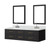 Lexora Castor 72 inch W Black Double Sink Wall Hung Vanity Cabinet, White Quartz Top, Faucet Set, and 34 in Mirrors - LVC72DL211