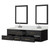 Lexora Castor 72 inch W Black Double Sink Wall Hung Vanity Cabinet, Cultured Marble Top, Faucet Set, and 34 in Mirrors - LVC72DL311