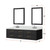 Lexora Castor 72 inch W Black Double Sink Wall Hung Vanity Cabinet, Cultured Marble Top, Faucet Set, and 34 in Mirrors - LVC72DL311