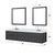 Lexora Castor 80 inch W Black Double Sink Wall Hung Vanity Cabinet, Cultured Marble Top, Faucet Set, and 36 in Mirrors - LVC80DL311
