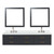 Lexora Castor 84 inch W Black Double Sink Wall Hung Vanity Cabinet, White Quartz Top, Faucet Set, and 36 in Mirrors - LVC84DL211