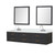 Lexora Castor 84 inch W Black Double Sink Wall Hung Vanity Cabinet, Cultured Marble Top, Faucet Set, and 36 in Mirrors - LVC84DL311