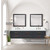Lexora Castor 84 inch W Black Double Sink Wall Hung Vanity Cabinet, Cultured Marble Top, Faucet Set, and 36 in Mirrors - LVC84DL311