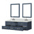 Lexora Castor 60 inch W Blue Double Sink Wall Hung Vanity Cabinet, Cultured Marble Top, Faucet Set, and 28 in Mirrors - LVC60DE311