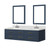 Lexora Castor 72 inch W Blue Double Sink Wall Hung Vanity Cabinet, White Quartz Top, Faucet Set, and 34 in Mirrors - LVC72DE211