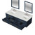 Lexora Castor 72 inch W Blue Double Sink Wall Hung Vanity Cabinet, White Quartz Top, Faucet Set, and 34 in Mirrors - LVC72DE211
