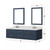 Lexora Castor 72 inch W Blue Double Sink Wall Hung Vanity Cabinet, White Quartz Top, Faucet Set, and 34 in Mirrors - LVC72DE211