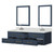 Lexora Castor 72 inch W Blue Double Sink Wall Hung Vanity Cabinet, Cultured Marble Top, Faucet Set, and 34 in Mirrors - LVC72DE311