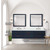 Lexora Castor 80 inch W Blue Double Sink Wall Hung Vanity Cabinet, Cultured Marble Top, Faucet Set, and 36 in Mirrors - LVC80DE311