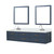 Lexora Castor 84 inch W Blue Double Sink Wall Hung Vanity Cabinet, White Quartz Top, Faucet Set, and 36 in Mirrors - LVC84DE211