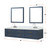 Lexora Castor 84 inch W Blue Double Sink Wall Hung Vanity Cabinet, White Quartz Top, Faucet Set, and 36 in Mirrors - LVC84DE211