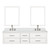 Lexora Castor 72 inch W White Double Sink Wall Hung Vanity Cabinet, Cultured Marble Top, Faucet Set, and 34 in Mirrors - LVC72DA311