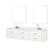 Lexora Castor 80 inch W White Double Sink Wall Hung Vanity Cabinet, White Quartz Top, Faucet Set, and 36 in Mirrors - LVC80DA211