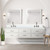 Lexora Castor 80 inch W White Double Sink Wall Hung Vanity Cabinet, White Quartz Top, Faucet Set, and 36 in Mirrors - LVC80DA211