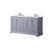 Lexora Dukes 60 in. W Dark Grey Double Sink Vanity Cabinet, Cultured Marble Top, and Faucet Set - LVD60DB301