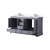 Lexora Dukes 60 in. W Dark Grey Double Sink Vanity Cabinet, Cultured Marble Top, and Faucet Set - LVD60DB301