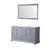 Lexora Dukes 60 in. W Dark Grey Double Sink Vanity Cabinet, Cultured Marble Top, and 58 in. Mirror - LVD60DB310