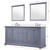 Lexora Dukes 72 in. W Dark Grey Double Sink Vanity Cabinet and Cultured Marble Top - LVD72DB300